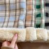 Winter Thick Plaid Pants Women Korean Fashion Warm Loose Wide Leg Trousers Student Y2K Causal High Waist Pants Outwear