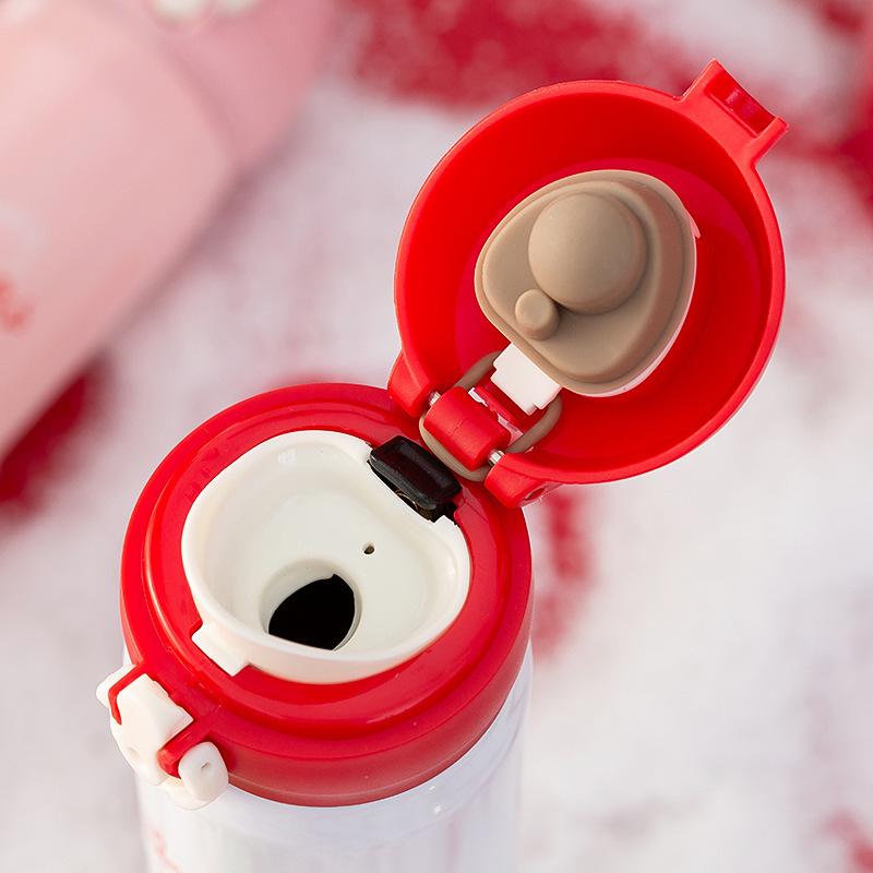 500ML Stainless Steel Bouncing Cover Vacuum Flask Thermos Cup Christmas & New Year For Gift Coffee Tea Milk Thermo Bottle Vacuum