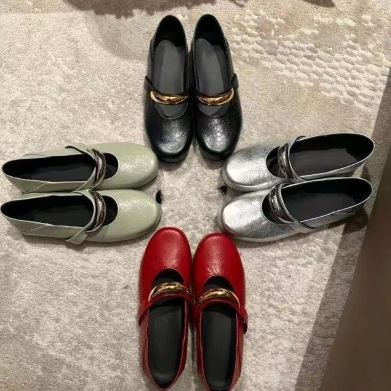 Shoes Woman 2025 Elegant Ballet Flats Autumn Female Footwear New Retro Ballerinas Fall Dress Summer Mary Janes Retro Woman Shoes