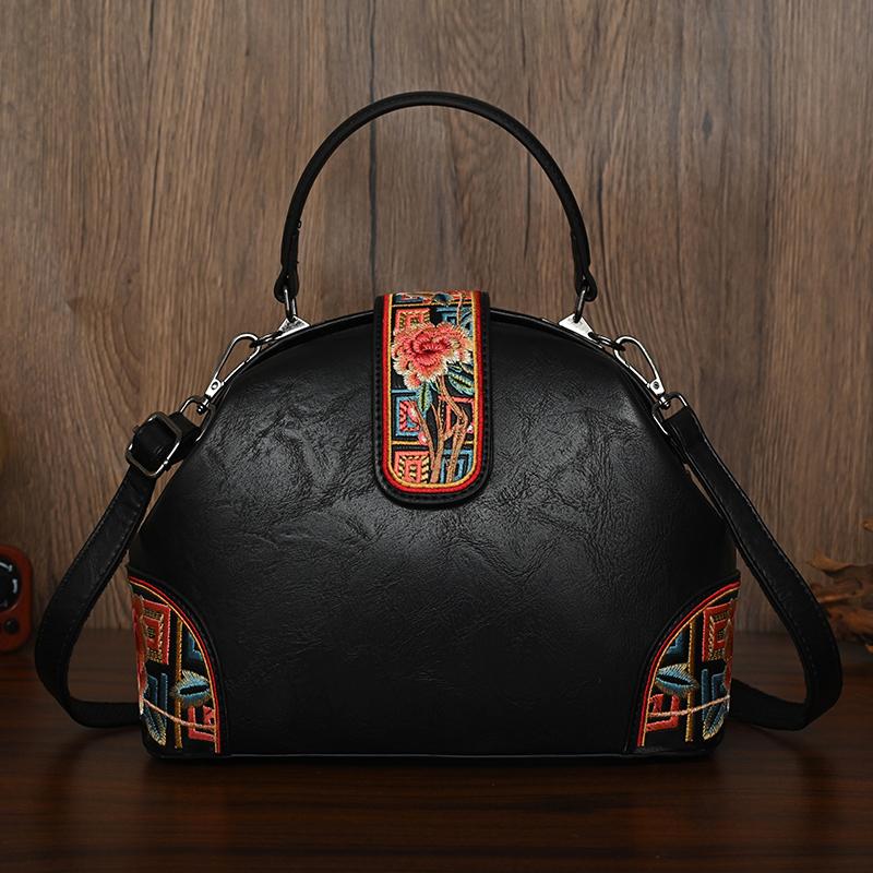 Vintage PU Leather Handbag for Women 2026 New Artisanal Splicing Women Shoulder Bag Luxury High Quality Purse Crossbody Tote Bag