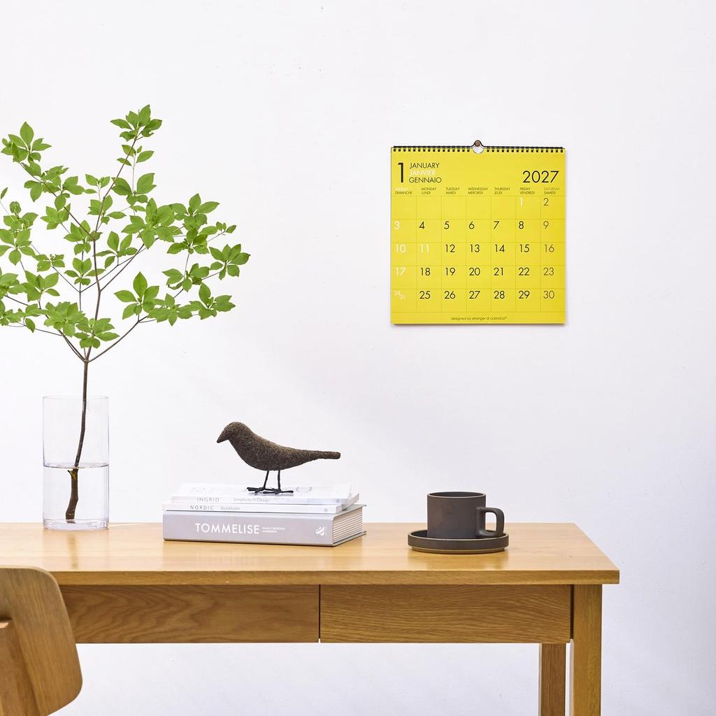 Shin Nihon Calendar 2027 Wall Calendar, Etranger Di Costa Rica Design, LP Size 300x300mm, Colorful Monthly Pages, Hanging Double Ring Planner