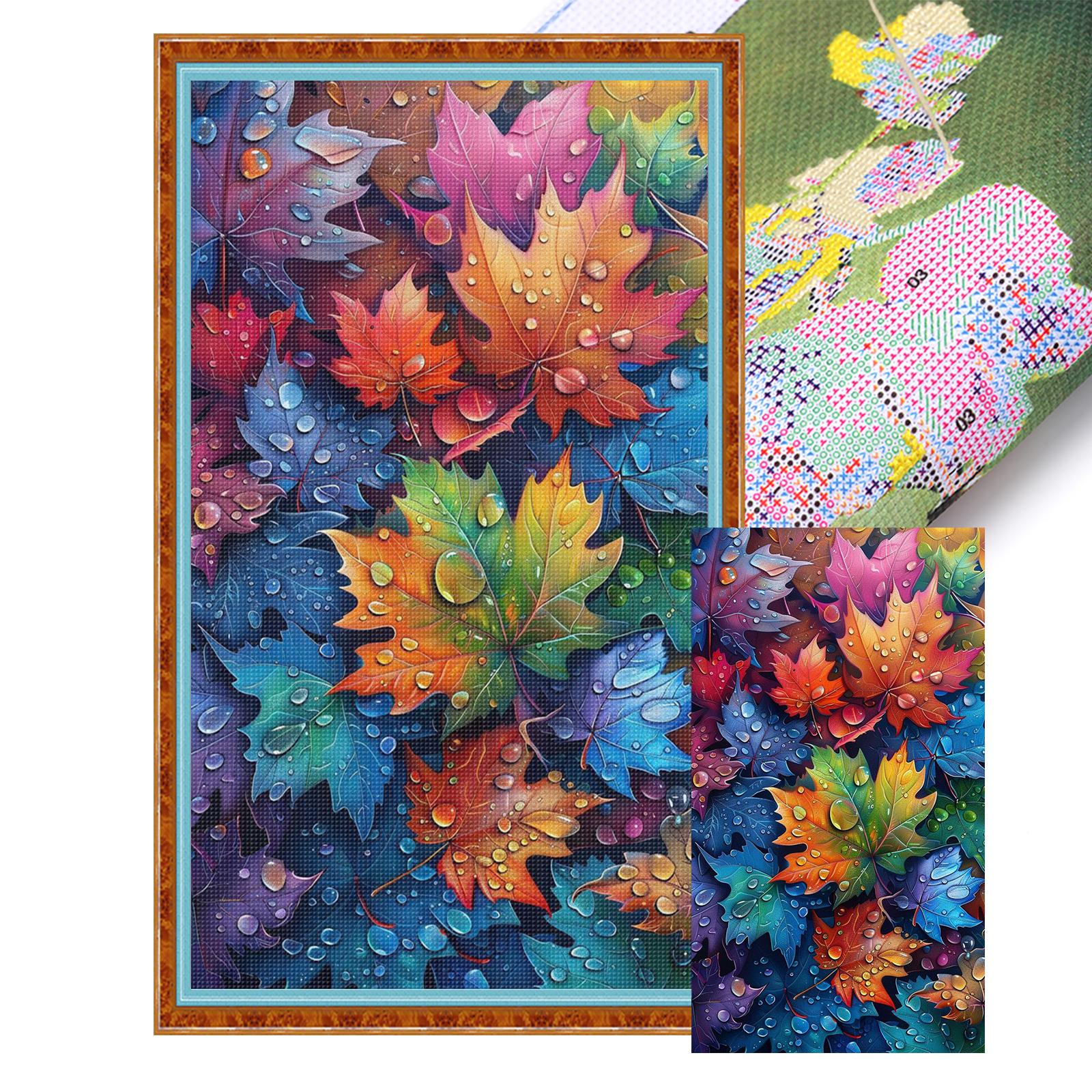 

Colorful Maple Leaves Full 11CT DIY Counted Cross Stitch Art and Crafts Kits Large Size 15.75x27.56inch for Adults Home Decor China Mainland