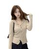 Korean Color Block Long Sleeve Knitted Sweater with Flattering Fit