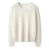Autumn/Winter Pure Cashmere Floral Knit Sweater: Loose Fit, Rolled Hem, Round Neck, Long Sleeve