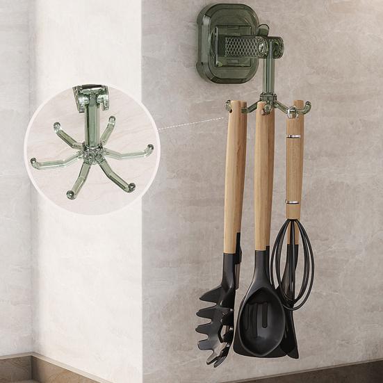 Saugnapf Schwenkbarer Hängehaken Starke Tragfähigkeit Kein Bohren erforderlich Einfach zu installieren Badezimmer Schrank Hängehaken Eingangsbereich Organizer