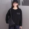 DIMANAF 2025 Autumn Pullover T-shirt Women Zipper Asymmetrical Full Sleeve Loose White Black