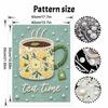 Easy DIY Framed Pearl Bead Painting Kit with Lemon Tea Time Pattern 3D Sparkling Canvas Art for Home Decoration Relaxing Wall Gift Idea