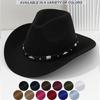 Popular Men's and Women's Felt Concert Top Hat Metal Inlaid Black Belt Light Luxury Outdoor Hat British Style