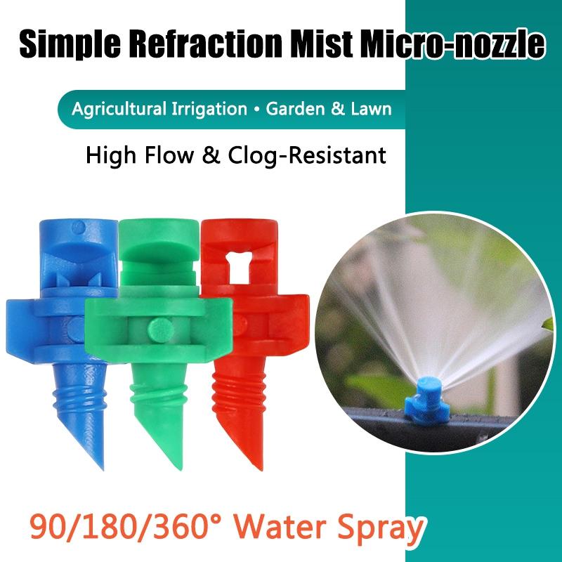 90 180 360 Angle Refractive Sprinkler 50Pcs Micro Atomizing Garden Sprinkler Refraction Spray Misting Nozzle Plant Irrigation