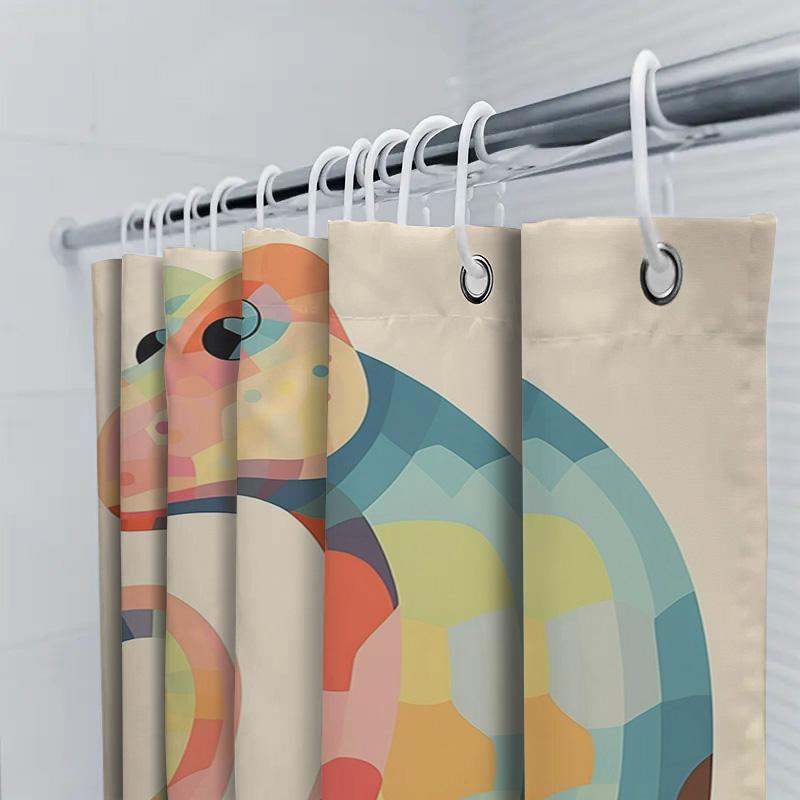 Colorful Cartoon Dinosaur Shower Curtain Bath Decor With 3D Printed Blue Yellow Red Purple Orange Design For Kids Bathroom Decor