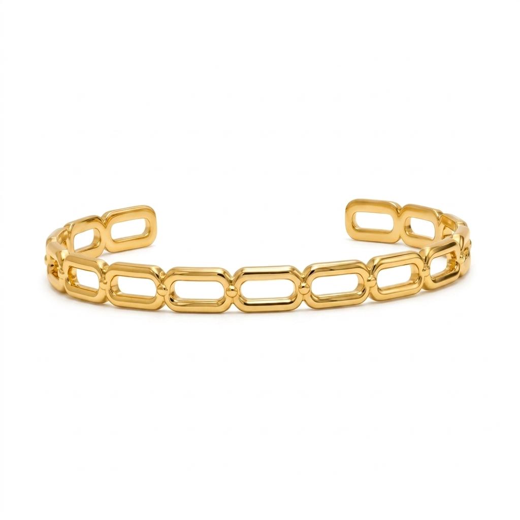 Minimalist Gold Tone Heart Open Cuff Bangle Elegant Hollow Heart Statement Bracelet Tarnish-Resistant Daily Jewelry for Women золотистый