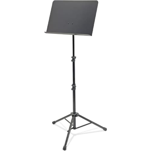 Alloy Music Stand with Adjustable Height, Portable Folding Design, and Sheet Music Holder for Musicians and Performers - Black