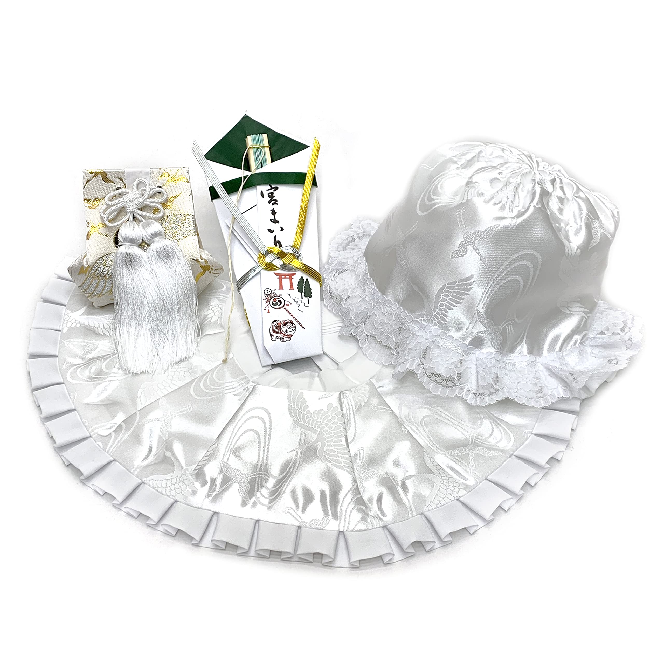 

Аксессуары для посещения храма Муромати для слюнявчика и капюшона для первого ребенка из полиэстера [Киото Ст.] мальчики, набор, набор из 4 предметов, носить, носить, Япония, белый