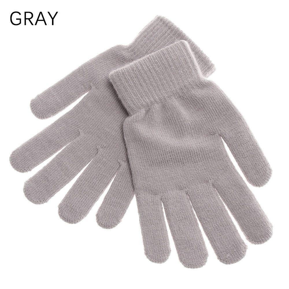 Plush Lining Ribbed Knitted Gloves Thicken Women Men Mittens Full Fingered Gloves  Cold Weather