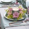 Menorah Garland Candle Rings Silk Flower Wreath Garland for Wedding Lifelike Pillar