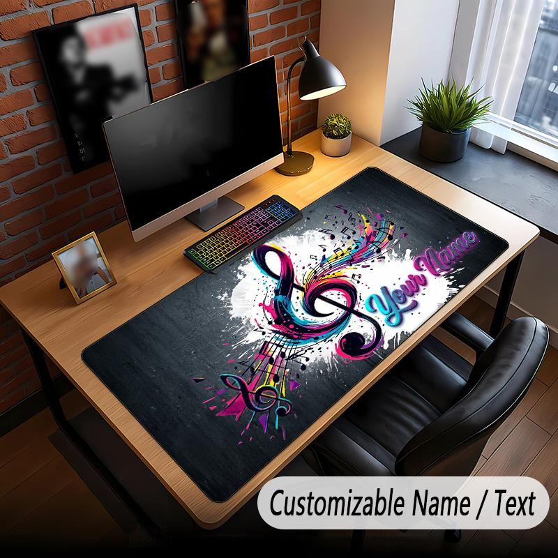 Music General Theme Custom Mouse Pad Personalized With Name Text Customized Desk Mat For Office Home Decor