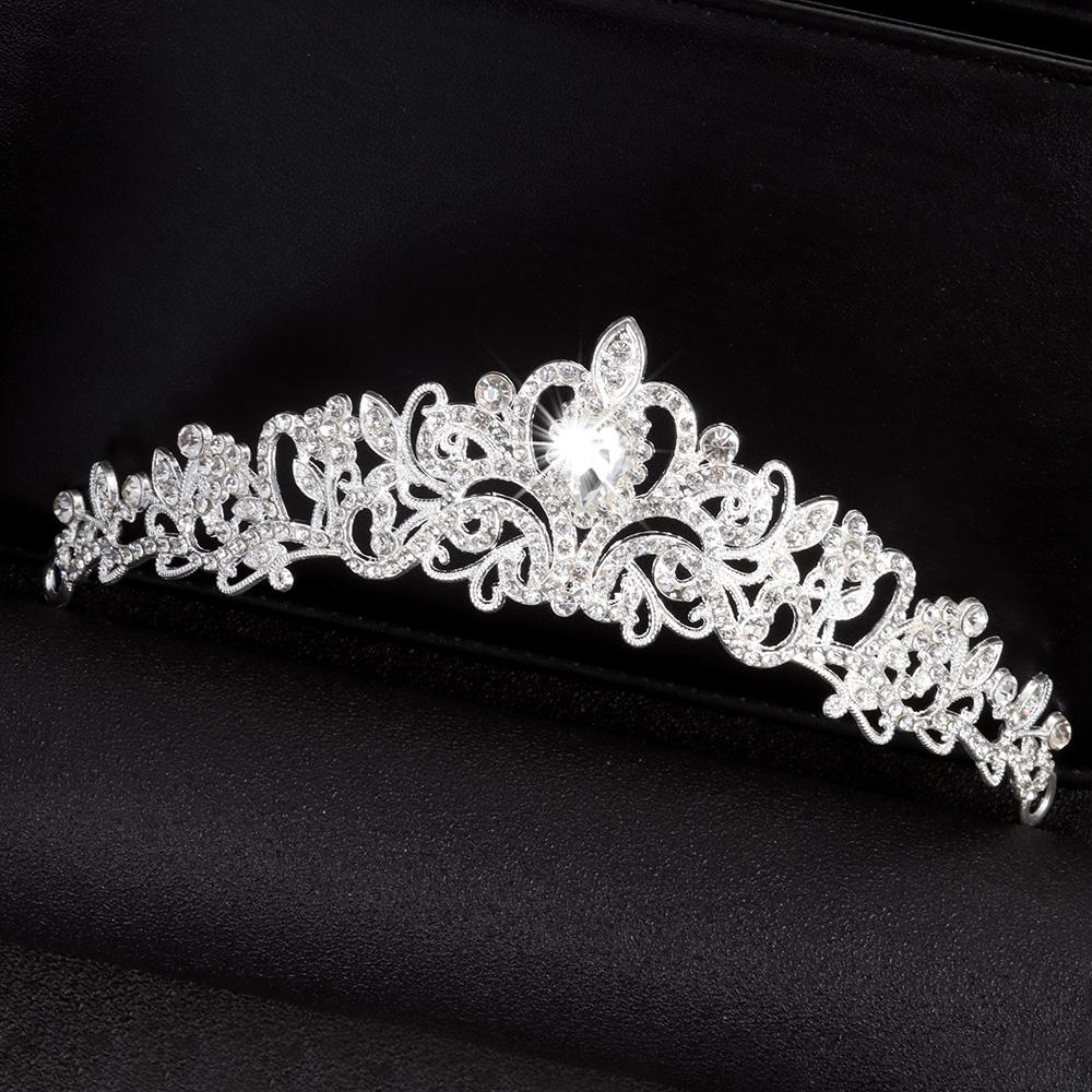 1pc Princess Crystal Crowns Bridal Tiaras Headband Kid Girls Love Prom Headpiece Wedding Party Hair Jewelry Accessiories Gift
