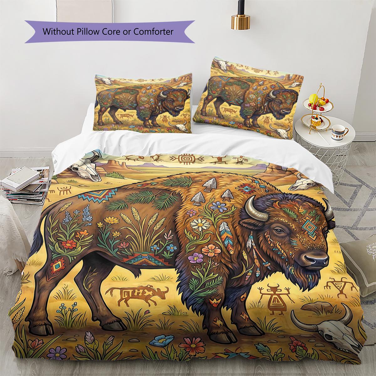 

Floral Art Animals Pattern Bedding,Quilt Set Quilt Cover Pillowcase Home Birthday Gift (1 * duvet cover + 2 * pillowcase, without core) 135x200cm
