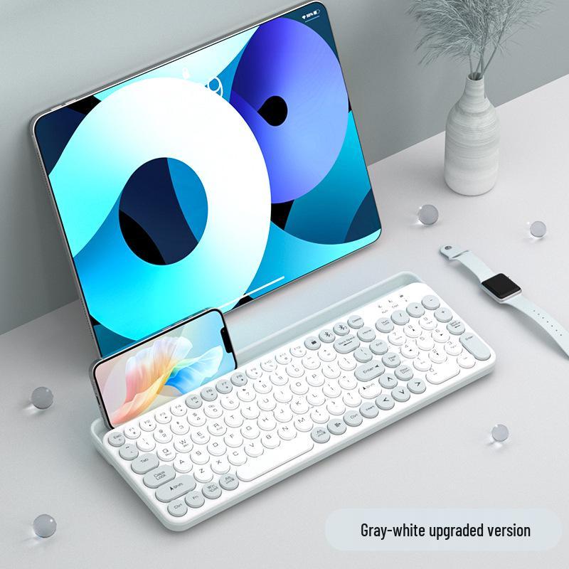 

Bluetooth Round Key Dual-Mode Wireless Keyboard and Mouse for Laptop, Tablet, iPad, Huawei, and Xiaomi