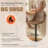 Set of 2 Leathaire Tub Bar Stools - Brown