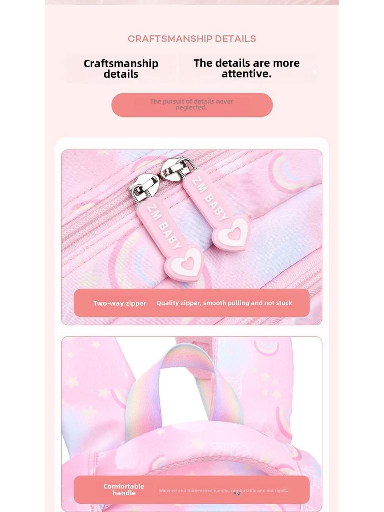 2023 Waterproof Lightweight Backpack for Girls, Ages 1-6, with Spine Protection, Large Capacity