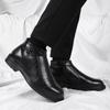 Classic Black Men's Leather Boots Business Casual High Top Dress Shoes Man High Quality Zipper Ankle Boots Men Botas Para Hombre