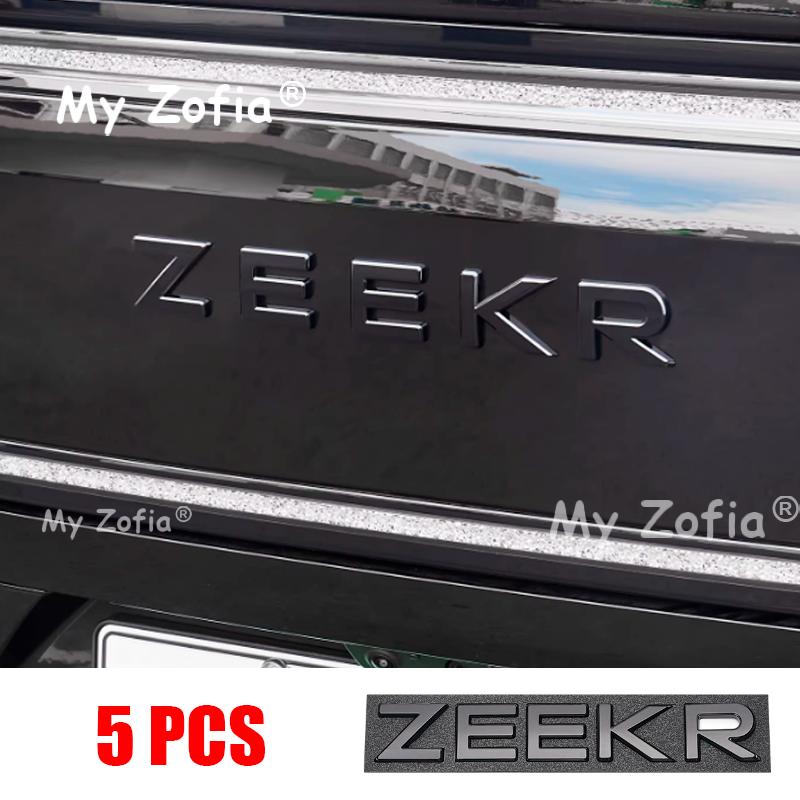 Für Zeekr 9X 2025 2026 Auto Schwarzes ABS Frontlogo Auto Heckemblem Abdeckung Dekor Aufkleber Rahmen Verkleidung Außen Dekorationszubehör