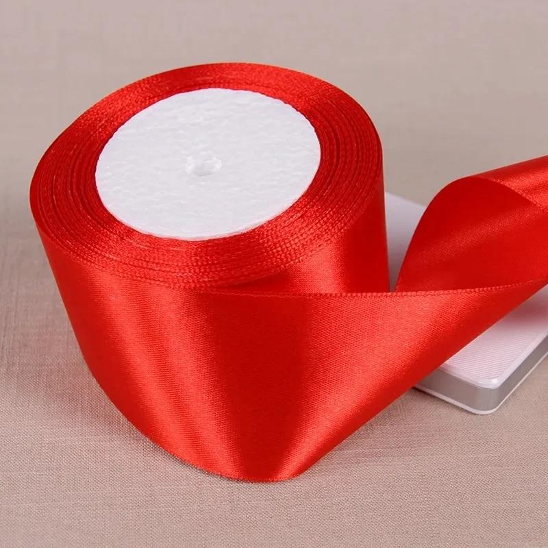 25Yards/Roll 50mm Satin Ribbons Wedding Gift Wrapping Ribbons Bow for DIY Crafts Polyester Christmas Home Decor Accessories Tape