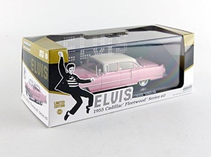 GREENLIGHT Cadillac Elvis Diecast Car Scale CADILLAC FLEETWOOD SERIES 60 1955 1/43 (Pink) [Used]
