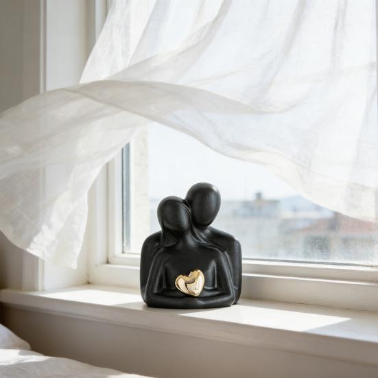 Romantische Paarskulptur Keramik Abstrakte Verliebte Figuren für Schlafzimmer TV-Schrank Heimregal Dekoration Hochzeit Valentinstag Jahrestag