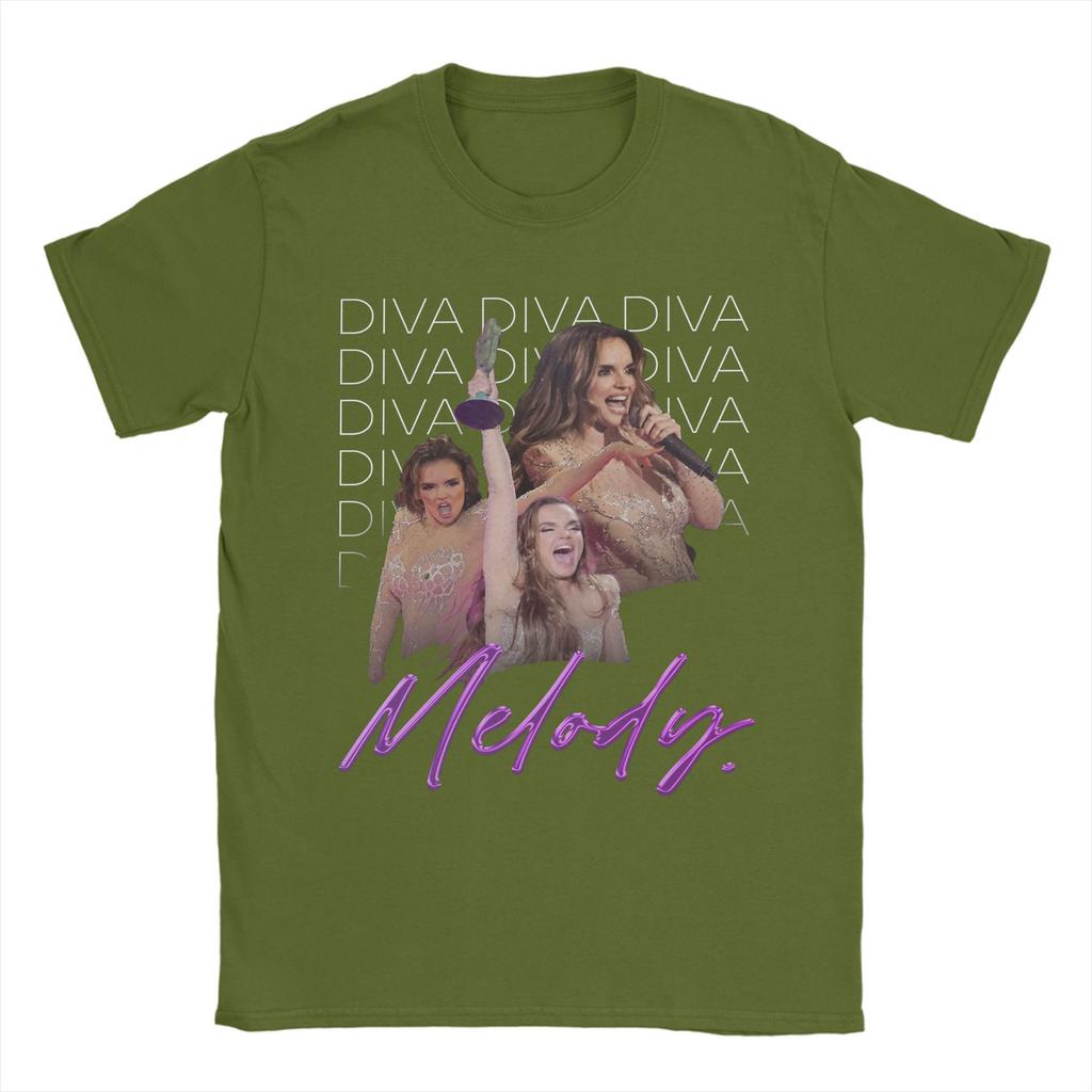 Melody Esa Diva Eurovisions 2025 Spain Apparel Unisex T Shirt 100% Cotton Tee Print Song Contest T-shirt Clothes