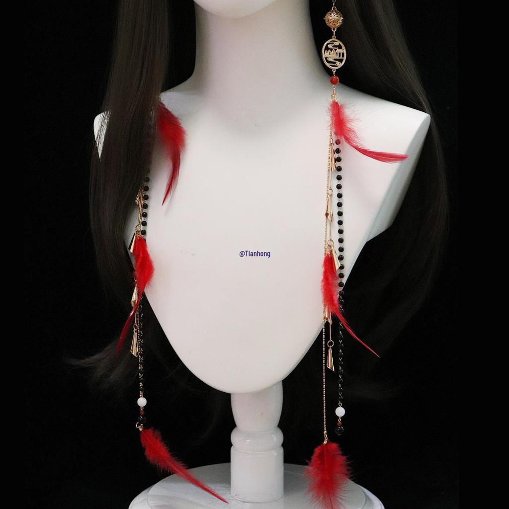 Ancient Han-Style Tassel Ear Clips: Unisex Ethnic Hanfu Jewelry, No Piercing Required