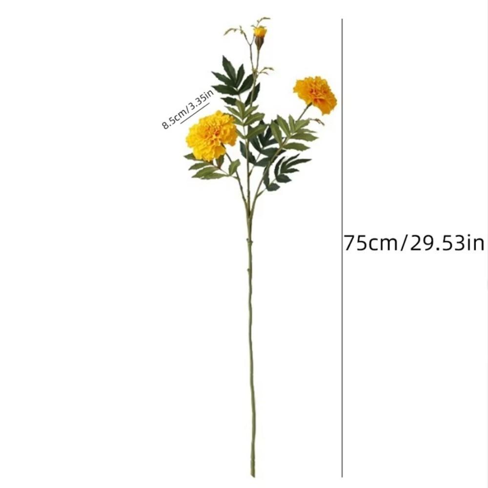 Silk Cloth Material Artificial Chrysanthemum Flowers 3 Heads Fake Marigold Bouquet Wedding Bouquet