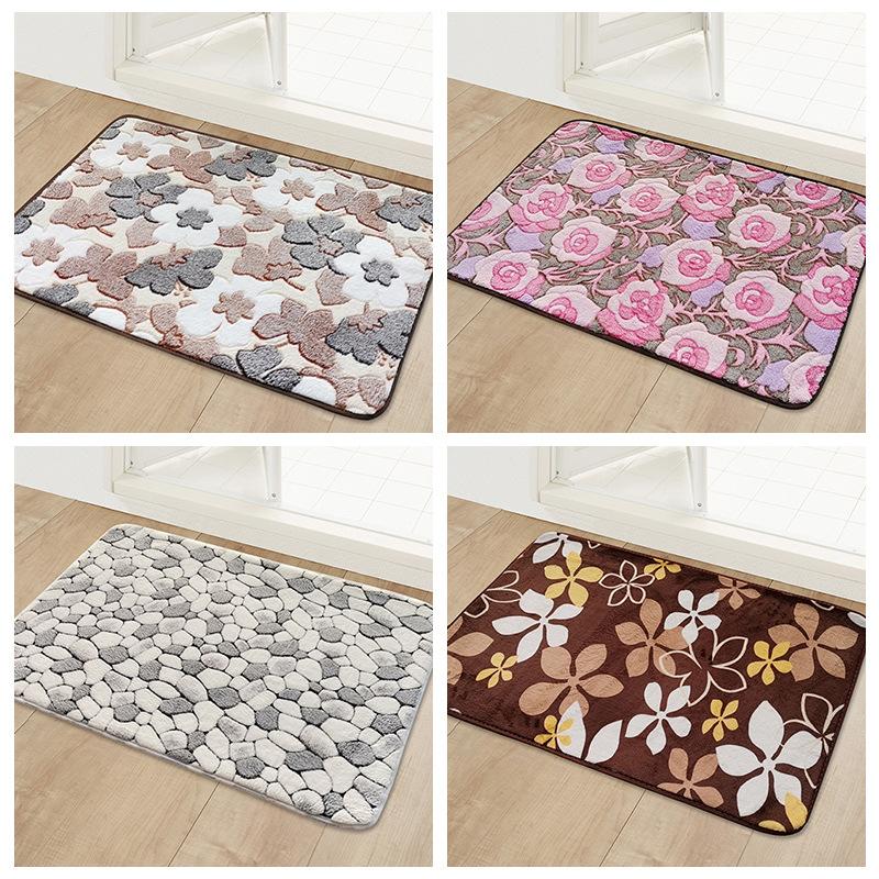Multi-Purpose Bathroom Floor Mat Door Mat Kitchen Foyer Entrance Absorbent Carpet Toilet Non-Slip Foot Mat Multi-Style
