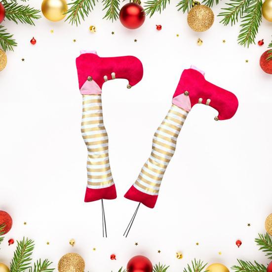 Christmas Decorations Elf Leg Ornaments Festive Tree Topper Fireplace Hanging Props Festive Atmosphere Enhancer Holiday Party Supplies