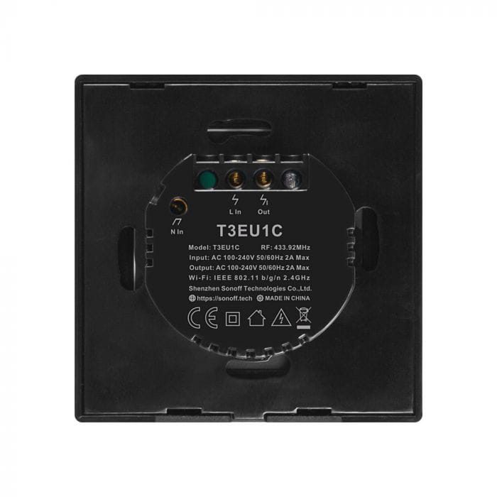 Sonoff Black Touch WiFi Light Switch + Remote Control T3EU1C-TX