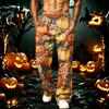 Herren Locker geschnittene Jogginghose mit Taschen Halloween-Print Schweißhose für Freizeit und Training