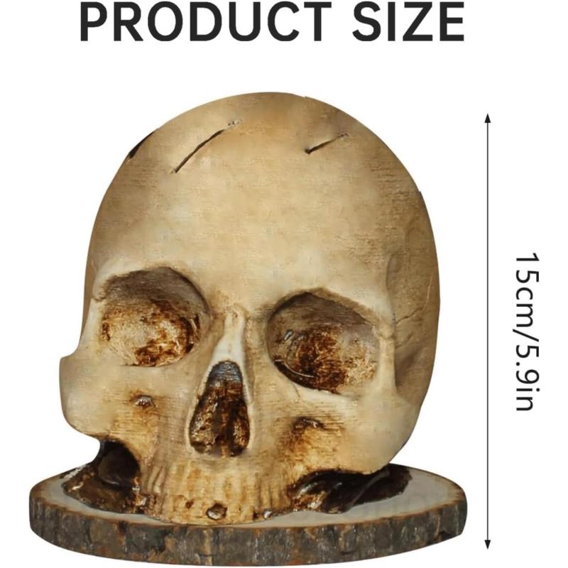 Skull Knife Holder for Kitchen, Skeleton Knife Stand, Horror Kitchen Storage Head Rack Kitchen Fruit Storage Rack Decoration