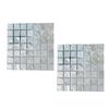 Pack of 2 Heat Insulation Square Shell Coasters Easy to Clean Nonslip Cup Mat for Dining Table Desktop Decoration