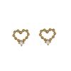 Mini Heart Earrings for Girls - Exquisite Japanese Korean Style with Small Diamond Accent