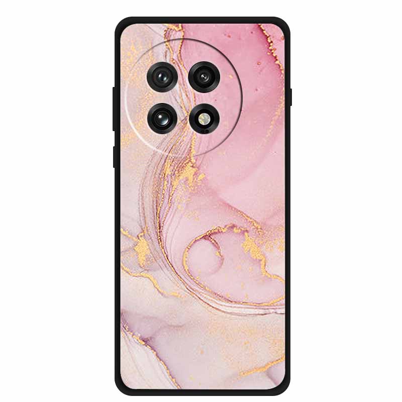 Marble Soft Case For Oneplus 13R Fashion Black Edge Capa Silicone Back Cover Shockproof Phone Case for Oneplus ACE 5 ACE5 Pro
