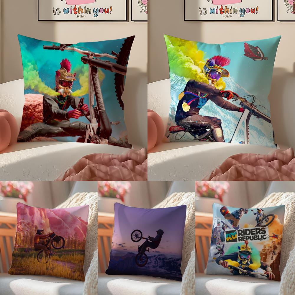 Cool Game RRiders RepublicS Cushion Cover Pillowcase Short Plush Invisible zipper Room Sofa Cushion Cover