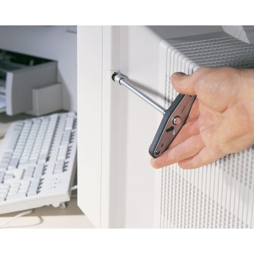 HAZET 863Q T-Shaped Ratchet Handle, 1/4-inch (6.3 mm), 20-Tooth, Quick-Release Mechanism, Tool Steel, DIN/ISO Standard Compliant, For Precision Work i