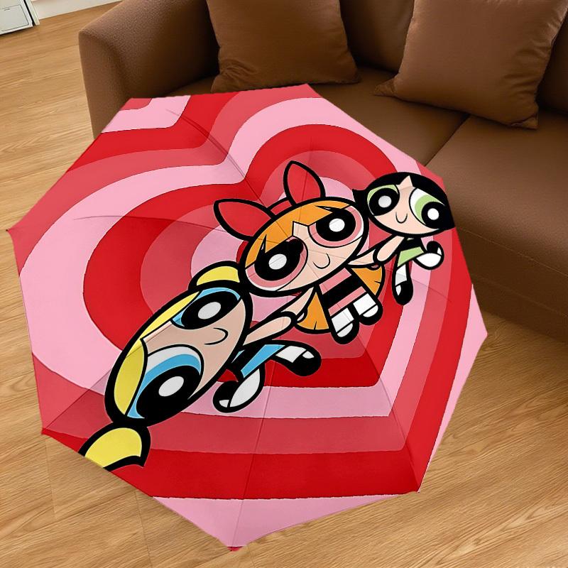 1PC Warner Powerpuff Girls Automatic Open/Close Umbrella with Windproof, 73-Rib Sturdy Canopy, Durable Ribs1290A