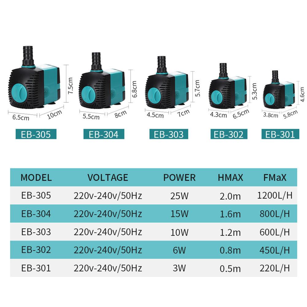 Aquarium Ultra Quiet Submersible Fountain Water Pump Fish Pond Side Suction Pump Filter Fish Wear Resistant Gadget