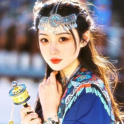 Bohemian Ethnic Hair Accessories, White Deer, Same Coin, Metal Headdress, Colored Rhinestones, Color Random Accessories