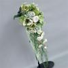 Delicate LimeGreen Rose Display Bouquets Artificial Flower Decorations Bride and Bridesmaids Long Bouquets for Wedding