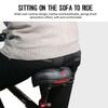 Hollow Breathable Bicycle Saddle Men Women MTB Road Bike Saddle Shock Absorbing Comfortable Big Butt Bike Seat Safety Warning