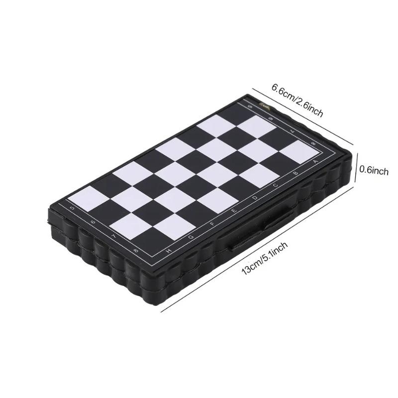 Mini Magnetic Chess Set Portable Travel Strategy Game Plastic Foldable Chessboard for Kids Educational Toy Compact Lightweight