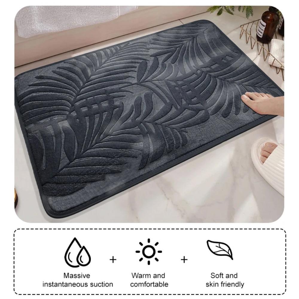 Tapis Antidérapant Mousse à Mémoire Tapis de Sol de Salle de Bain Tapis de Bain Salon Chambre Cuisine Tapis Ménager Tapis de Salle de Bain Absorbant